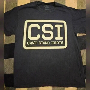 Ink Inc Men's Short Sleeve Navy Blue Funny Graphic T-shirt Size Medium